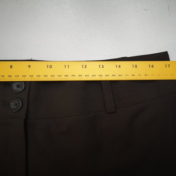 Ann Taylor Margo Ladies Size 12 Dark Brown Straight Legs Dress Pants - Picture 8 of 10